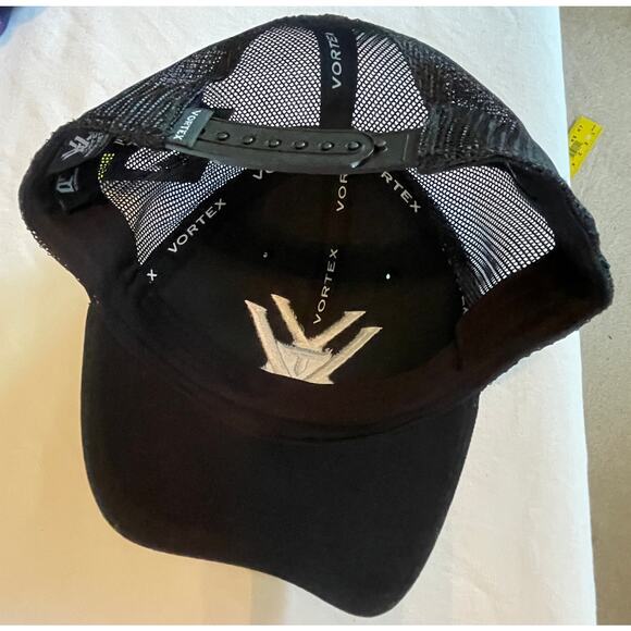 VORTEX Mens Logo Black Baseball Cap Trucker Hat Mesh Back Snapback OSFM - Picture 6 of 8